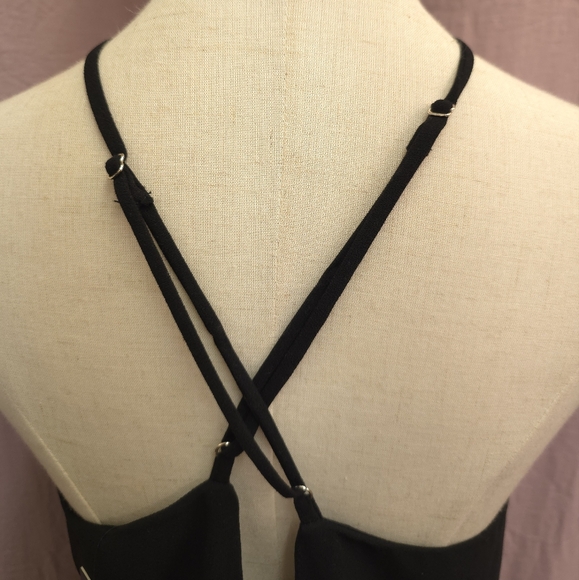 GUESS by Marciano Women's Cosmo Gold Stud Open-Back Halter Tank- Black- L NWT - Picture 9 of 12